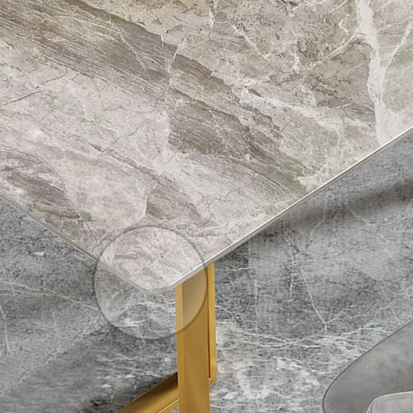 1/4/5 Pieces Luxury Rectangle Dining Set Sintered Stone Dining Table with Leather Chairs