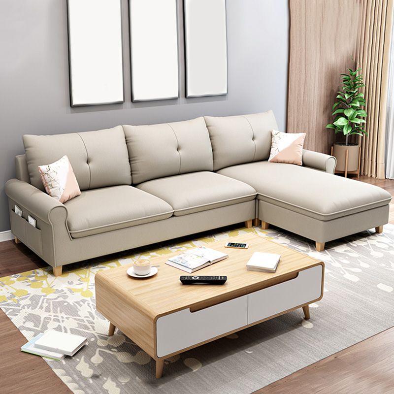 Round Arm Modular Furniture Sectionals with Storage for Living Room
