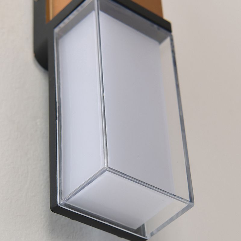 Modern Style Rectangle Shade Wall Sconce Acrylic 2 Lights Sconces for Bedroom