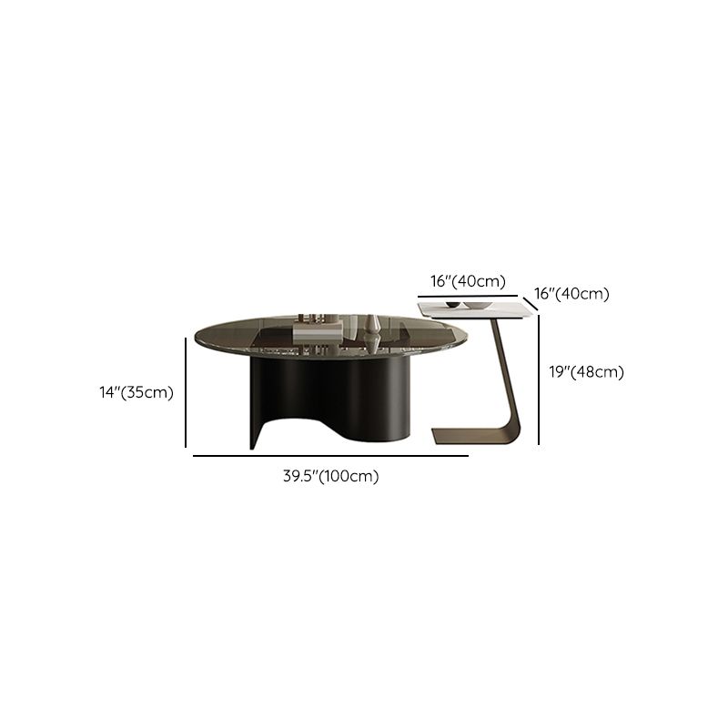 Contemporary Cocktail Table Glass Pedestal Coffee Cocktail Table