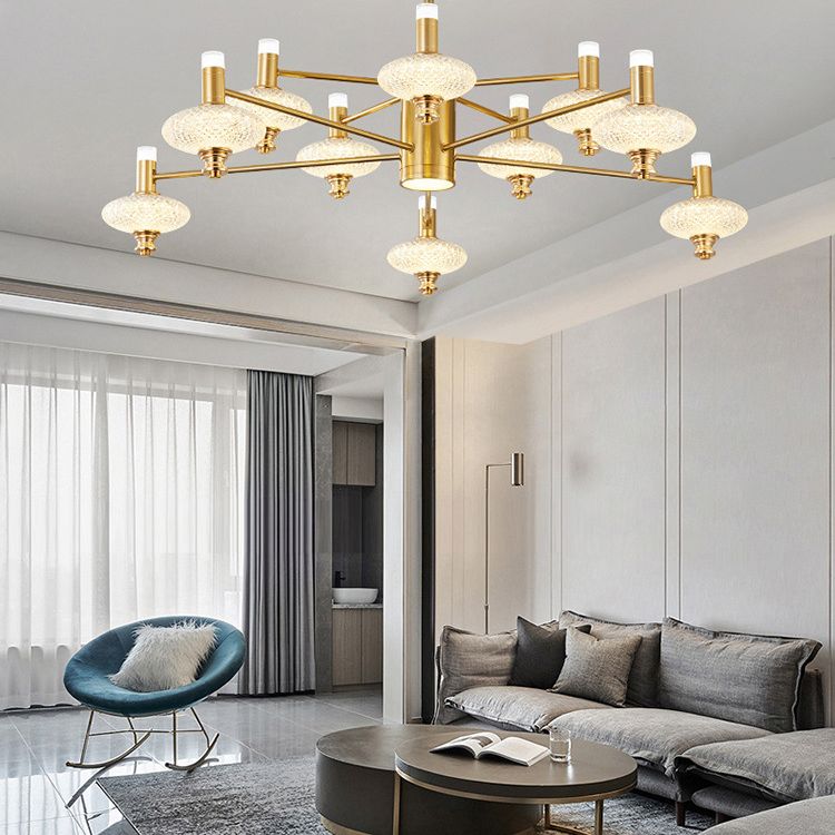 Metal Sputnik Candelier Minimalista Ligera Led con luz acrílica de cuentas