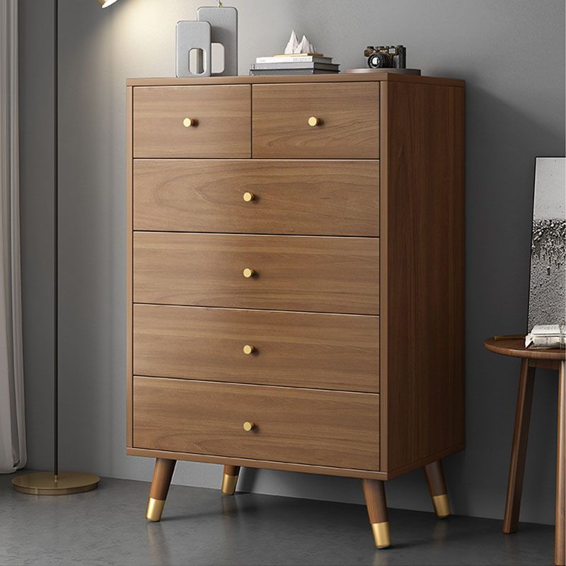 Mid Century Modern Brown Cabinet 23.6" Wide 3/4 - Tier Storage Chest