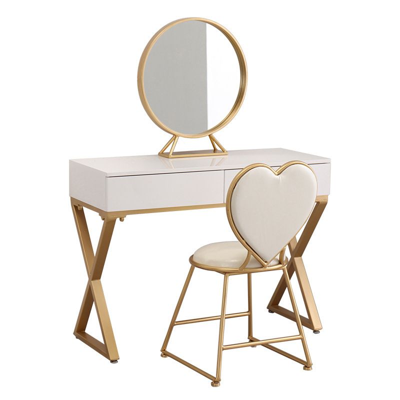 Bright White Makeup Counter 15.74" Wide Vanity Tables with 2 Storage Drawers