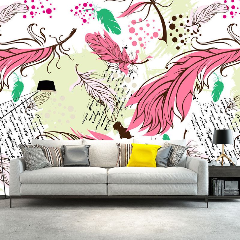 Extra Large Feather Wall Murals Stain Resistant Modernism Living Room Wall Decor