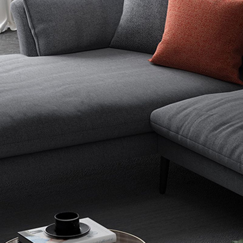 Flared Arm Fabric Sectional with Storage 4-seater Sofa & Chaise