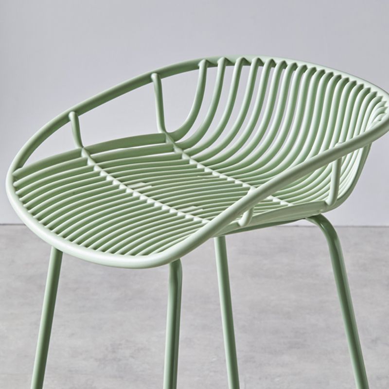 Contemporary Metal Bar Stool Bucket Counter Bar Stool with Metal Legs