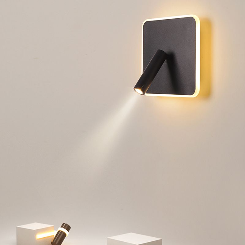 Aluminium Geometric LED Wall Lamp in Modern Concise Style Wrought Iron Reading Wall Sconce with Acrylic Shade