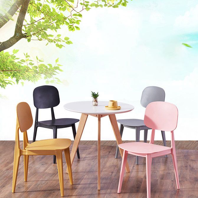 Contemporary Open Back Chair Plastic Dining Side Chair for Home