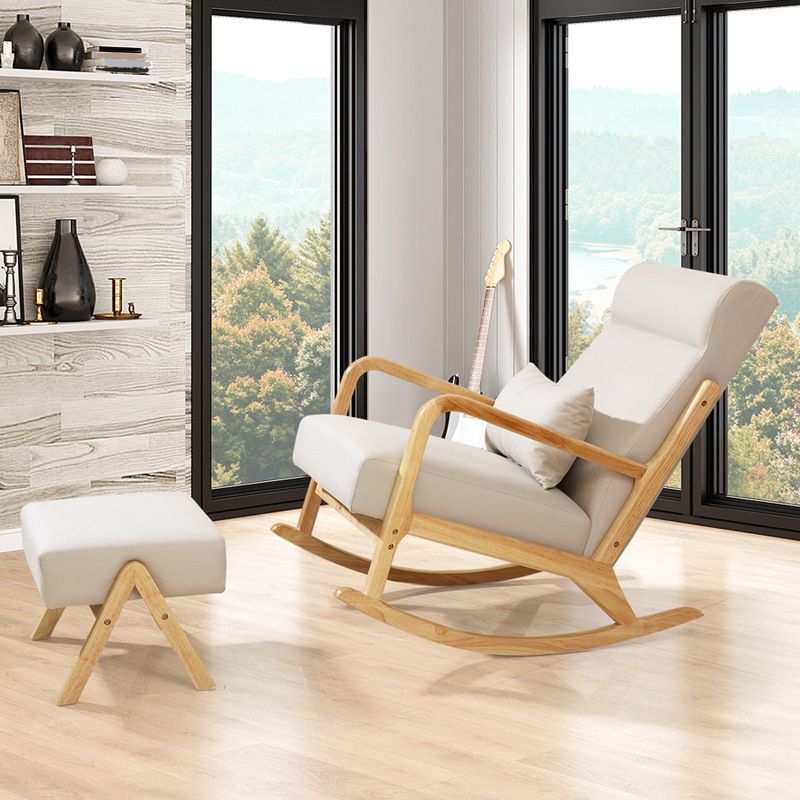 Living Room Easy Chair Wood Lazy Lounge Chair Home Leisure Sofa Rocking Chair