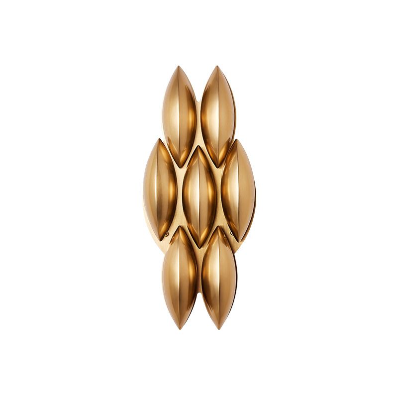 Brass Geometric LED Wall Sconce in Modern Luxury Style Wrought Iron Wall Lamp for Interior Spaces