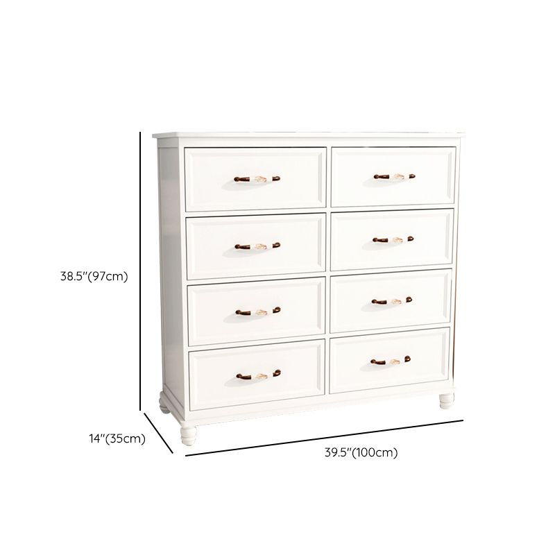 13.8" W Vertical Chest Solid Wood White Storage Chest with Drawers