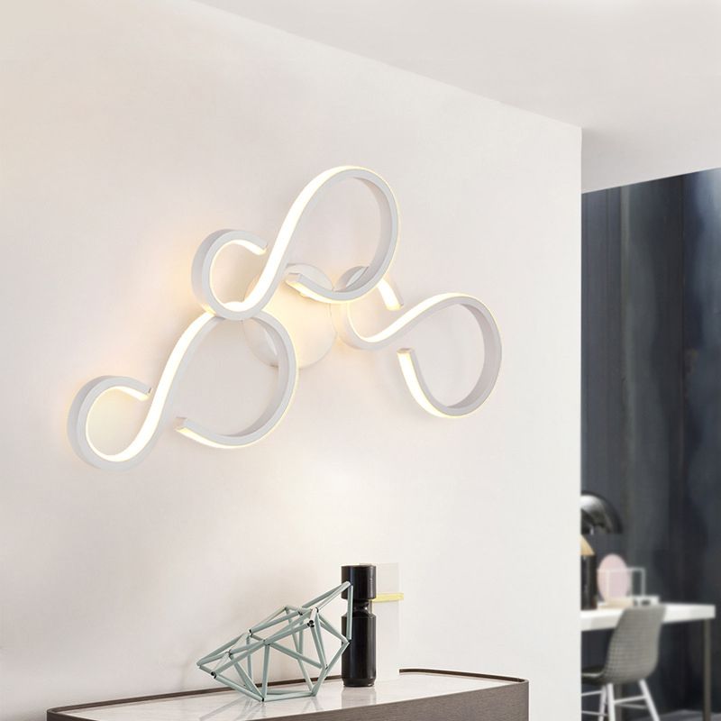 17 "/27.5" H Sala de espiral Sala de pared Spliques Ligos acrílicos LED moderno de iluminación de pared en blanco