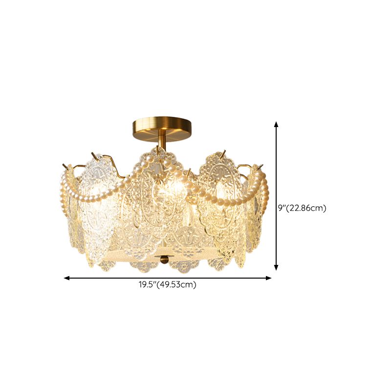 Modern Ceiling Light Household Flush Mount Ceiling Light Fixture with Glass Shade