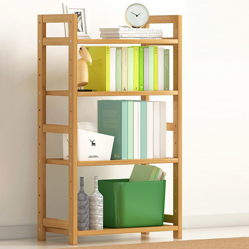 Modern Solid Bamboo Bookcase, Geometric Bookshelf for Any Room, 10" W