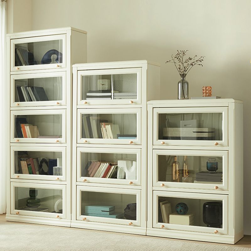 White Standard Bookcase Contemporary Wooden Bookshelf with Shelves