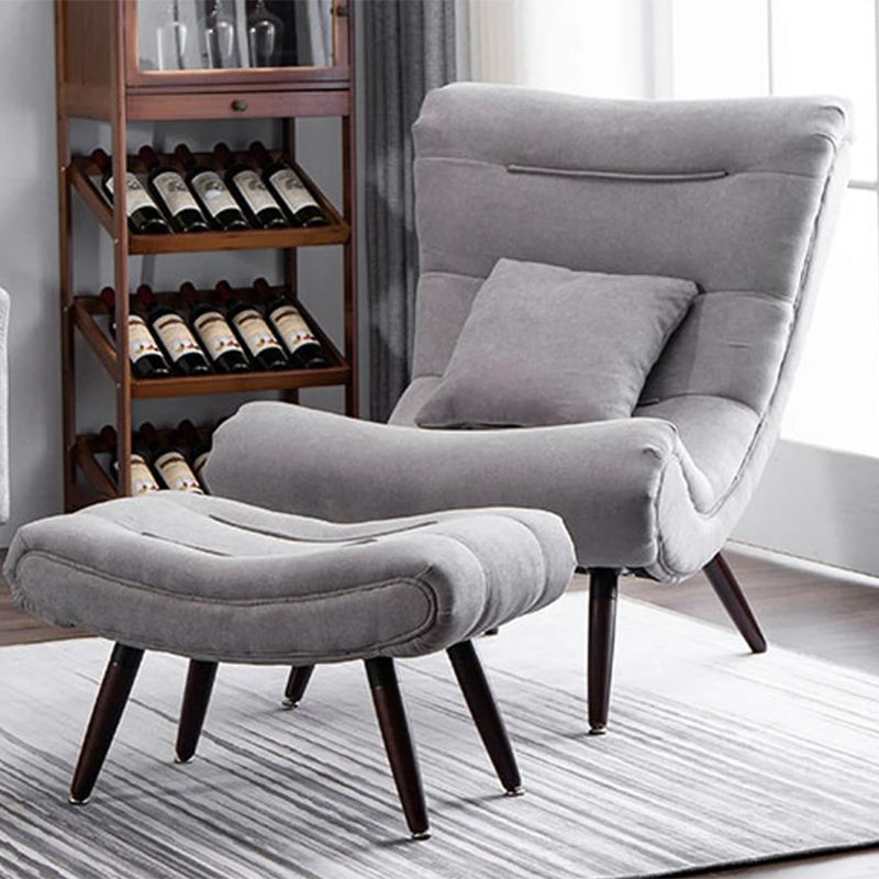 40.5"L x 37"W x 31.5"H Upholstered Accent Chair Armless Lounge Chair with Ottoman