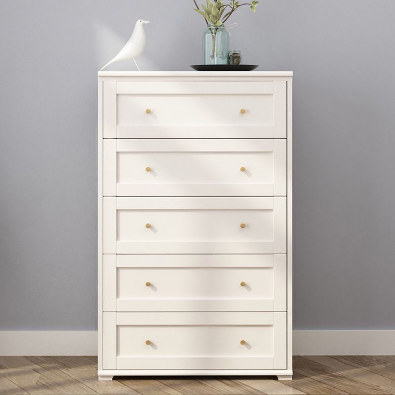 Glam Solid Wood Storage Chest Home Chest in White with Drawers