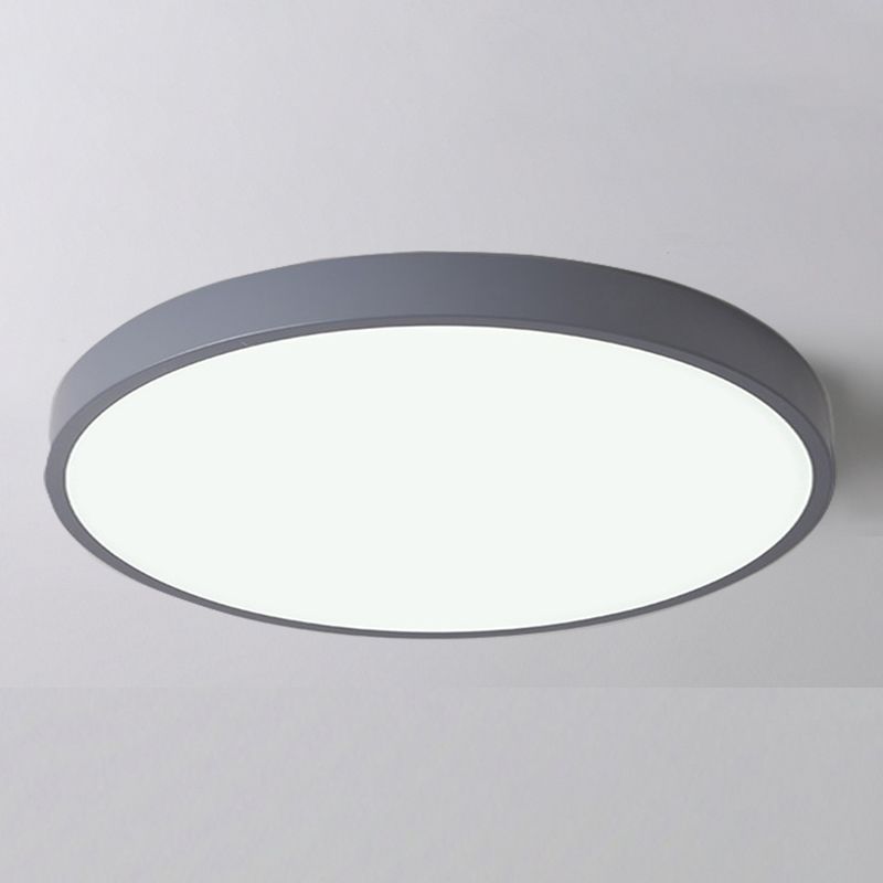 Plafonnier LED de forme ronde en fer moderne, 1 lumière, montage encastré pour chambre à coucher et étude