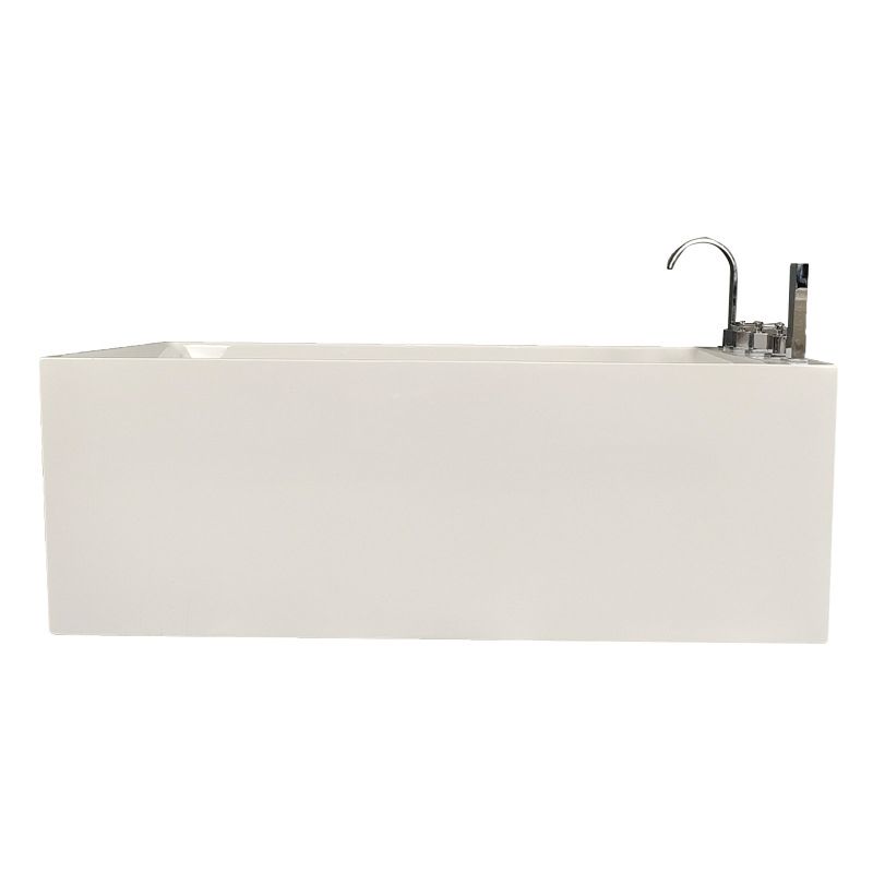 Modern Style Acrylic Rectangular Tub White Bath Tub with Internal Drain