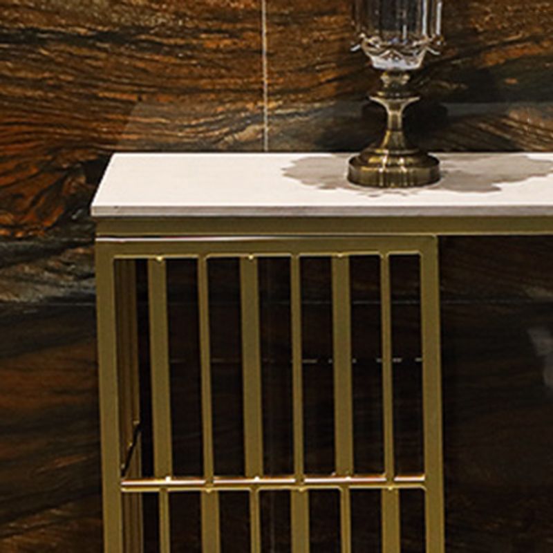 Glam Sofa Console Table Antique Finish Console Accent Table with Shelf