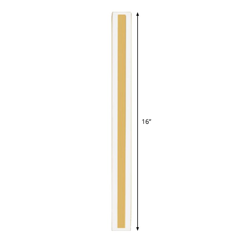 Contemporary Stripe Sconce Light Fixture Metallic LED Outdoor Wall Mounted Lamp in Gold, Warm/White Light