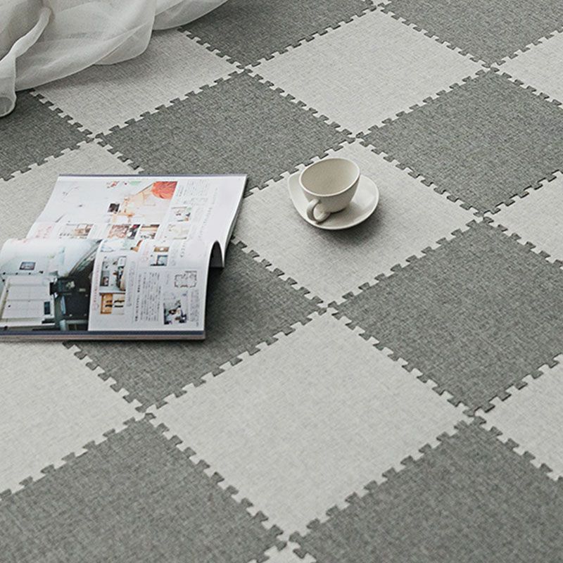 Carpet Tile Non-Skid Fade Resistant Solid Color Interlocking Carpet Tiles Dining Room