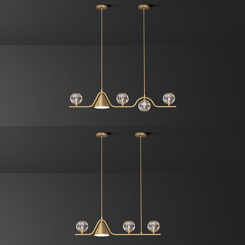 Globe Crystal Shade Island Light Modern Simplicity Style Hanging Lamp voor eetkamer