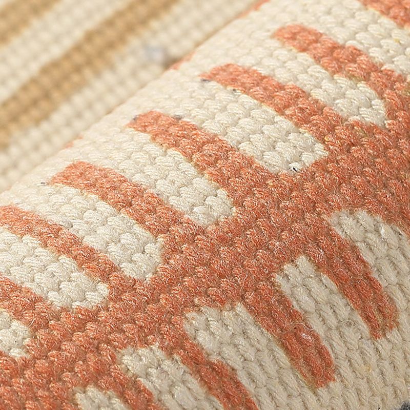 Orange Casual Rug Polyester Tassel Rug Stain Resistant Rug for Bedroom