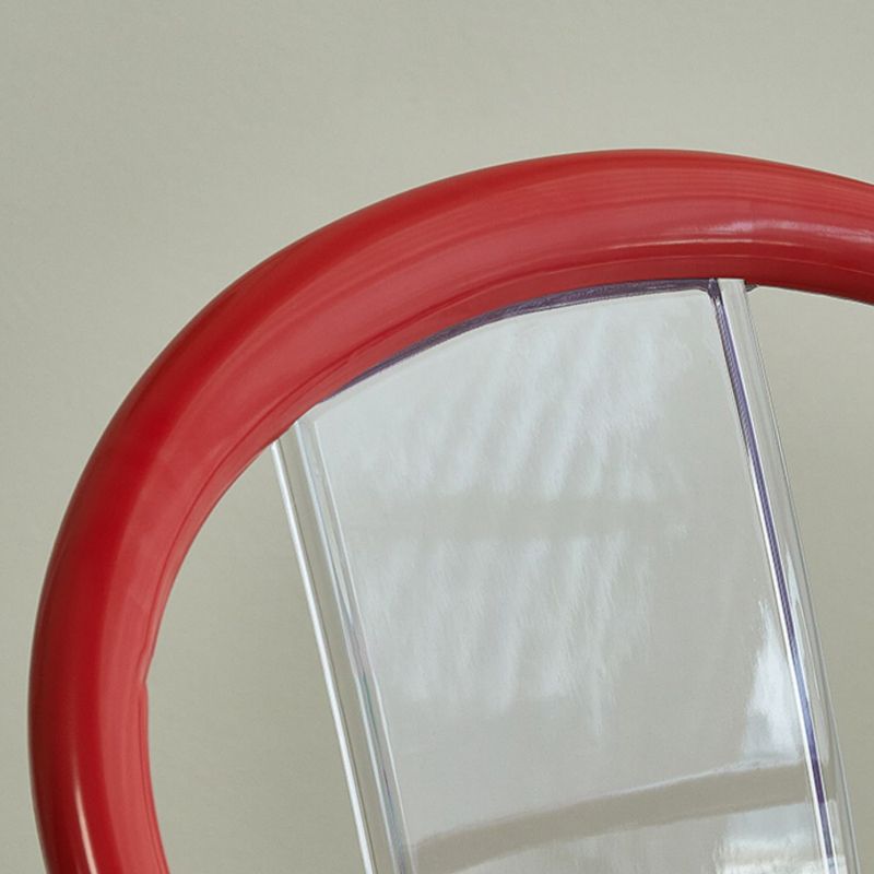 Contemporary Kitchen Dining Arm Chair Slat Back Plastic Chair