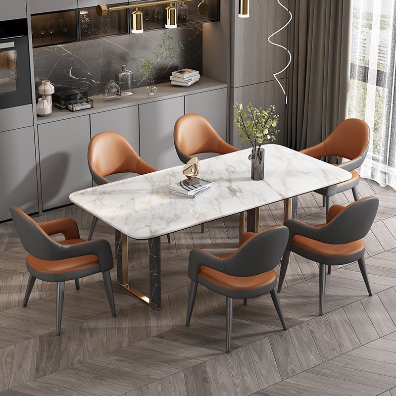 Nordic Style Metal Chair Open Back Kitchen Dining Arm Chair for Dinning Room