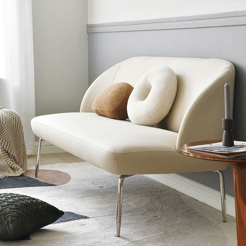 Modern 2/3-seater Settee Faux Leather Stain Resistant Sofa with Metal Legs