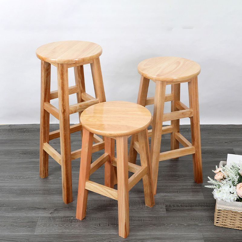 Contemporary Wood Stool Round Stool in Matte Finish for Indoor