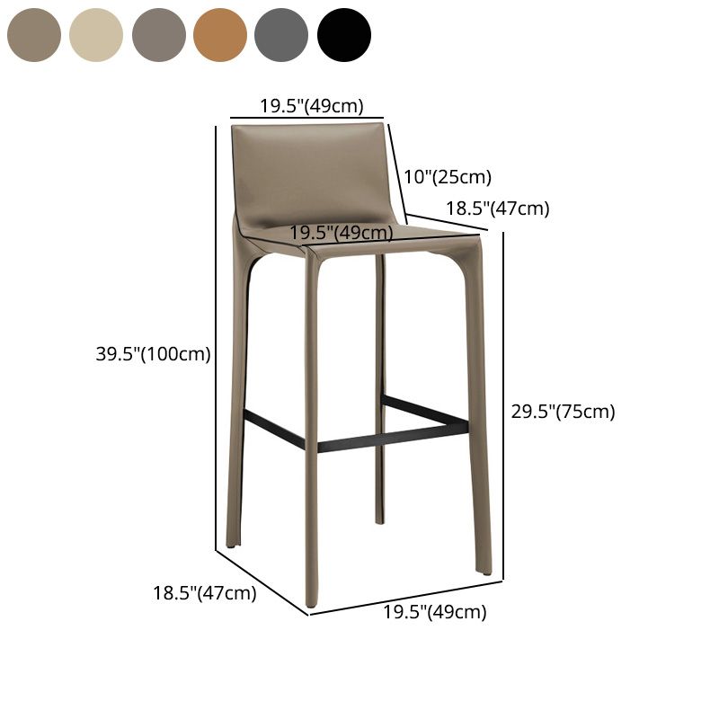 Modern Style Bar-stool Leather Counter Bar Stool with Metal Legs for Kitchen