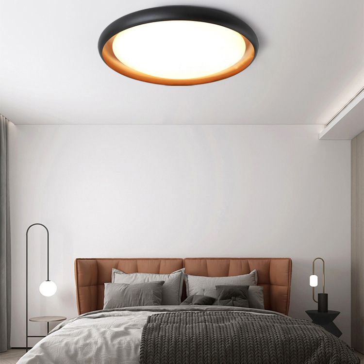 Moderne Minimalistische LED Flush Mount Aluminium Circular Ceiling-profiel met Acrylic Shade