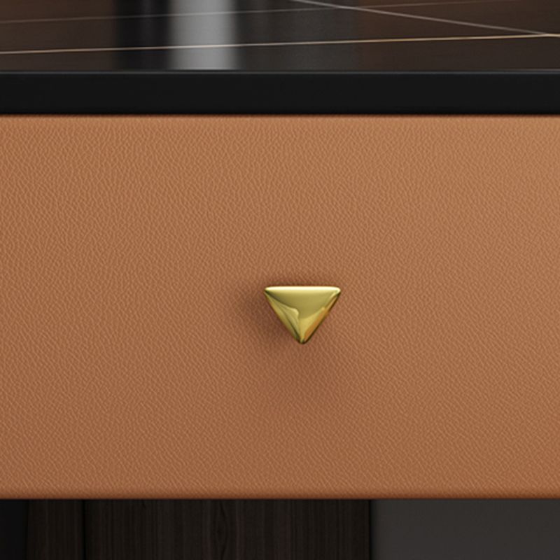 Vanity Stone Makeup Dressing Table Stool Set with 2 Drawers - 31.1" H