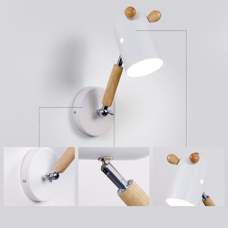 Nordic Deer Wall Lighting Fixture Metal 1 Bulb Bedroom Reading Lamp with Swing Arm