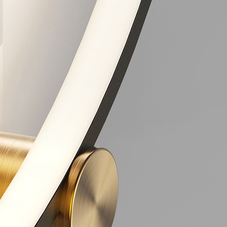 Modern LED Wall Mount Lighting Black Wave Wall Lighting Fixture with Metal Shade