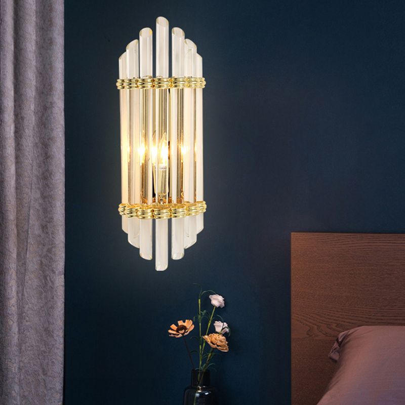 Armed Crystal Tube Mur Moup Éclairage moderniste MODERNISTRE GOLD GOLD MUR PIX LAMPE