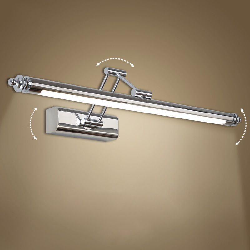 Moderne beknopte LED-lineaire wandkandelstok roestvrijstalen verstelbare wandlamp met plastic schaduw