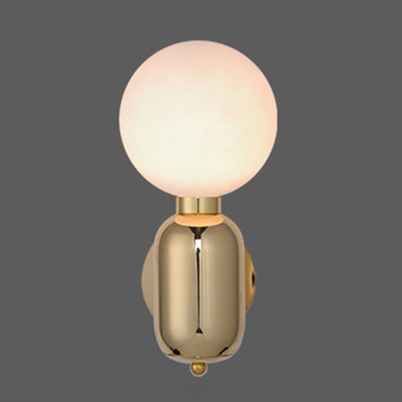 1-leichte Globus Wandlampenleuchten moderne Metallwandmontageleuchte mit Glasschatten