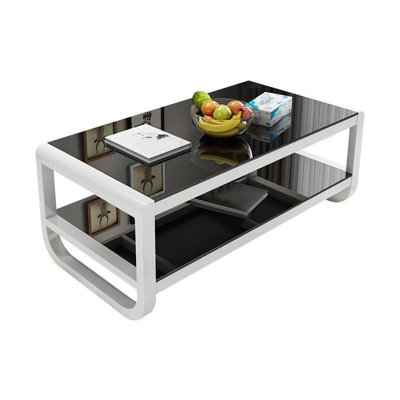 Sled Coffee Table with Shelf Rectangular 1 Single Coffee Table