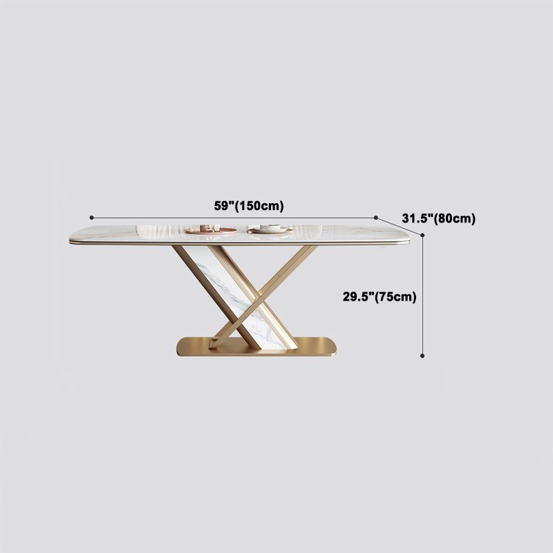 Luxurious Sintered Stone Top Dining Set Rectangle 1/2/5/7 Pieces Dining Room Table Set