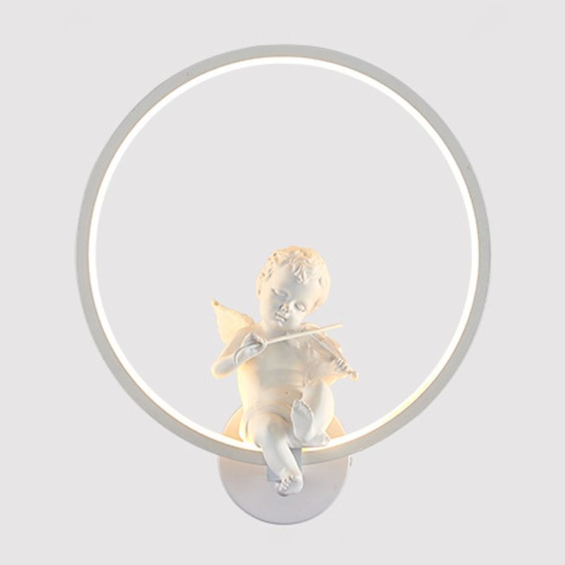 Moderne Stil runde Wandmontage Lampe Metall 1 Lichtwandbeleuchtung für Wohnzimmer