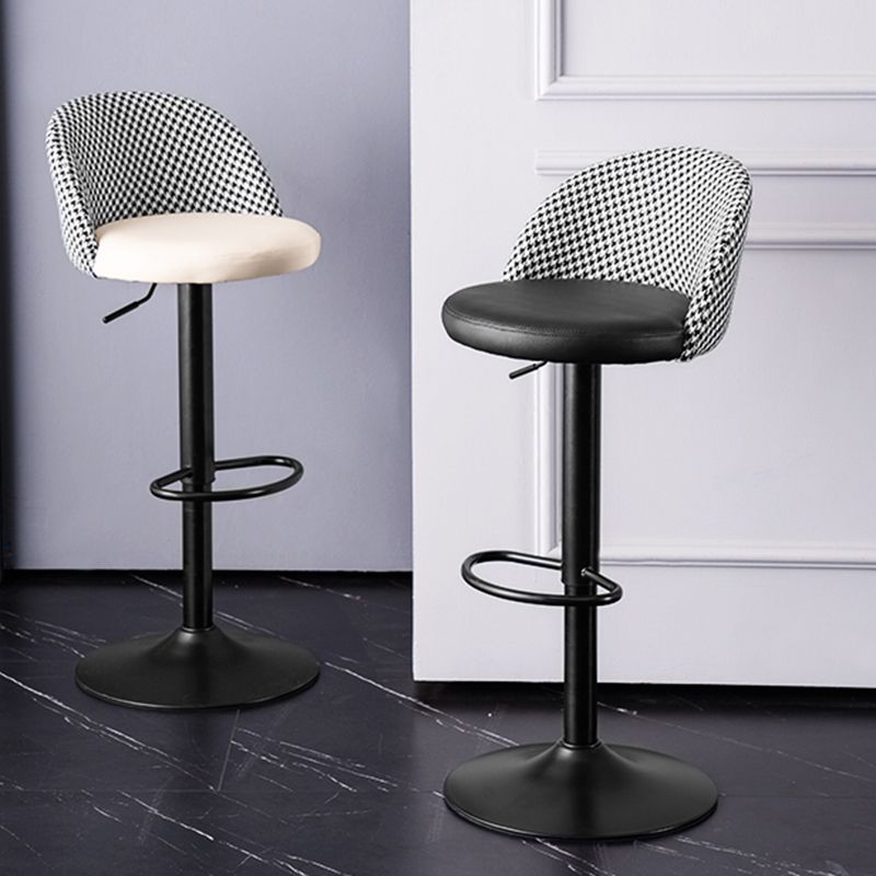 Modern Adjustable Height Stool Matte Finish Upholstered Bar Stools