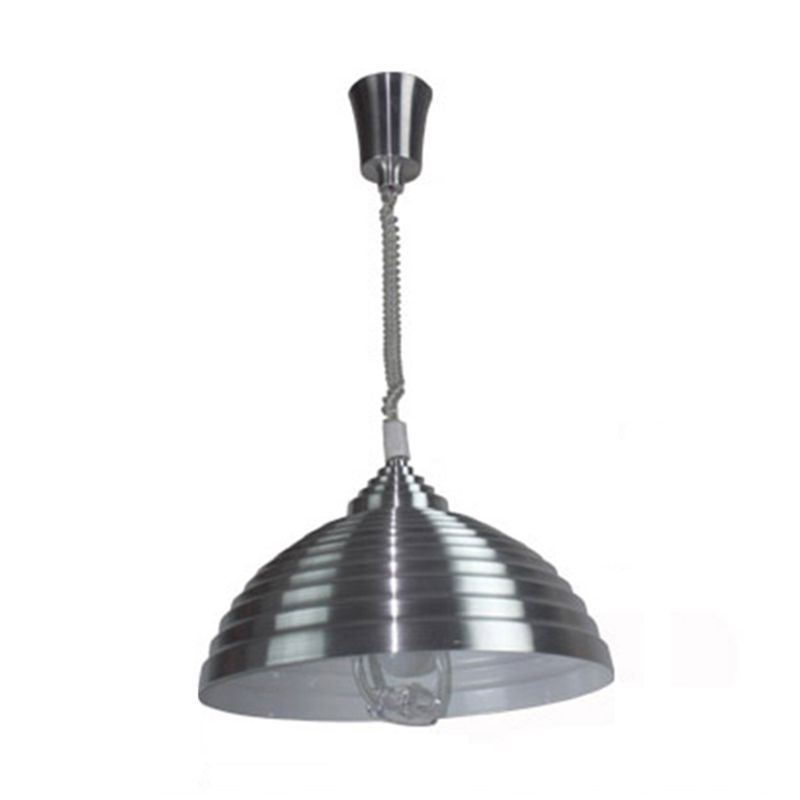 1-Licht-Hanglampe, moderne, gerippte Kuppelschatten-Metall-Anhänger Licht für Wohnzimmer
