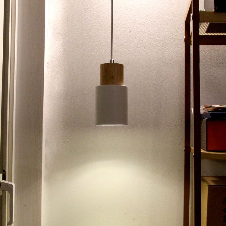 Cylindrical Mini Pendant Light Fixture Nordic Metal Single Hallway Hanging Light