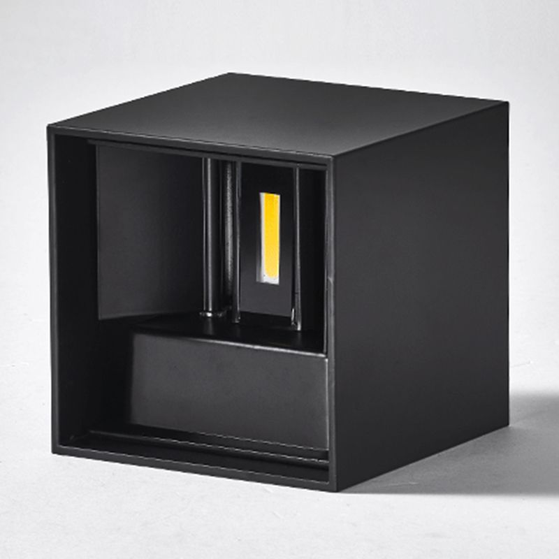 Square Shade Metal Wall Sconce Modern Style 2 Lights Wall Lighting Fixtures