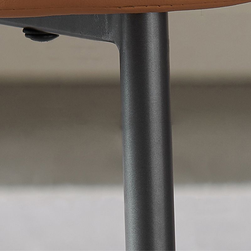 Open Back Side Chair for Home Faux Leather Modern Dining Chair with Black Legs