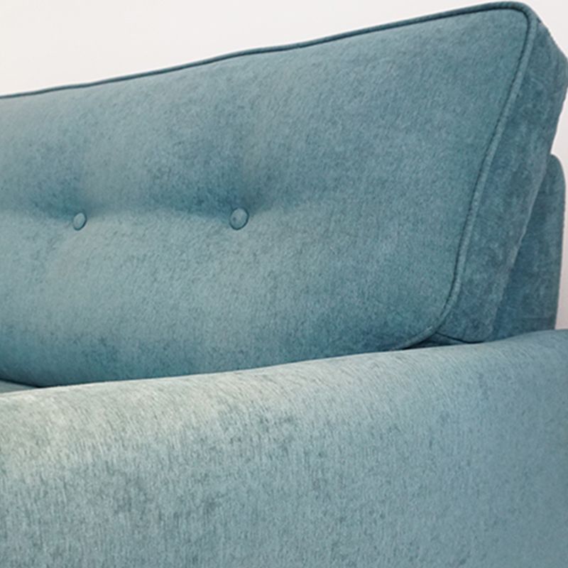 Loose Back Linen Square Arm Sofa with slipcovered Hair Pin Legs Settee