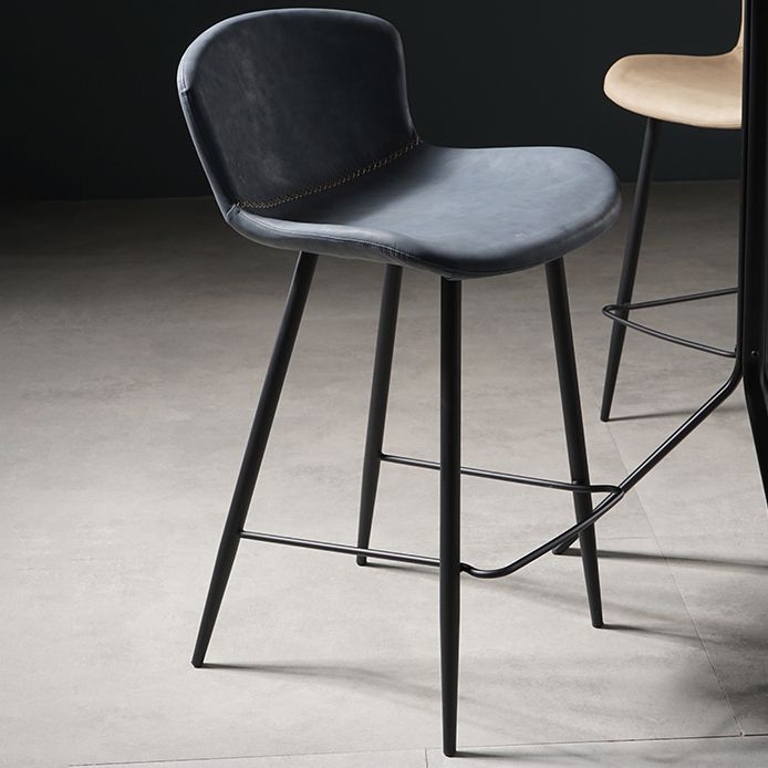 Contemporary Bar-stool PU Leather Counter Bar Stool for Kitchen Bar with Metal Legs